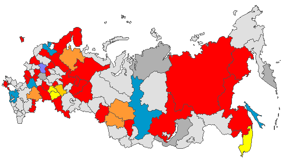 Fig. 4. Geographic distribution of RT-PCR detected influenza viruses in cities under surveillance in Russia, week 4 of 2026